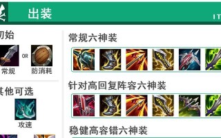 职业赛场武器出装攻略（提升竞技水平的关键武器出装策略）
